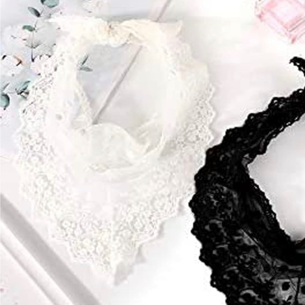 White Lace Rectangular Scarf - Picture 9 of 14